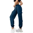 thumbnail image 4 of Endives Cargo Pants For Women Baggy Wide Leg Pant High Waisted Joggers Athletic Trousers Cuffed Pants With Pockets Blue, 4 of 7