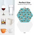 thumbnail image 6 of Disketp Mallard Ducks Swimming In The Lake Funny Coasters,4 Pcs Leather Coasters with Holder, Perfect Housewarming Hostess Gifts,Protect Furniture from Water Marks Scratch and Damage-Hexagon, 6 of 6