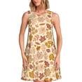 thumbnail image 1 of Balery Fall Leaves Vestidos de verano para mujer con estampado: vestido holgado sin mangas, vestido playero informal y cómodo para días calurosos., 1 of 7