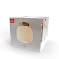 thumbnail image 3 of 1-Light Matte Brass Flush Mount Ceiling Light with Frosted Ribbed Glass Shade, 3 of 9