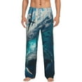 thumbnail image 2 of Lsque Airplane Shark Print Men's Pajama Pants, Lounge Pant - Comfortable Home Wear,Elastic Waistband, Stylish Design-Large, 2 of 9