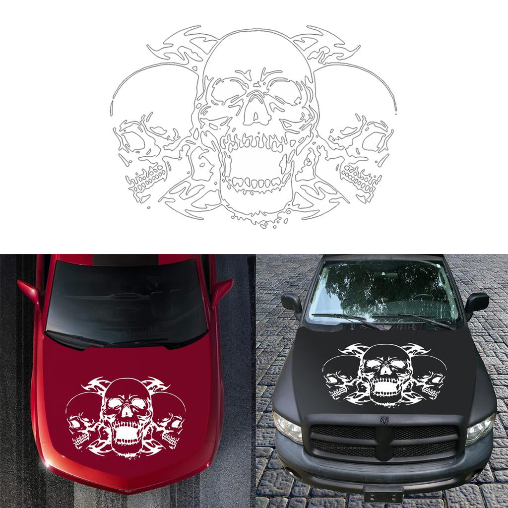 Details about   Skull Head Car Bonnet Stickers Vinyl Decal Graphic for Exterior Decoration 