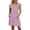Pink, variant on Noric Women's V Neck Striped Mini Dresses Ruffle Cap Sleeve with Pockets Relaxed Fit Casual Summer Lightweight Flowy Casual Dresses