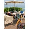 thumbnail image 6 of 60x84 Inch Outdoor Tablecloth with Umbrella Hole Zipper Rectangle Colorful Cartoon Rectangular Tablecloths Outside Waterproof Funny Flowers Guitar Animals Ethnic Art Patio Table Cover for Picnic, 6 of 8