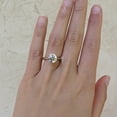 thumbnail image 3 of 3 Carat Moissanite Solitaire Engagement Ring in Platinum Plated Silver (Certified, 9 MM) SIZE 7, 3 of 10