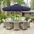 thumbnail image 3 of ABCCANOPY 10ft Outdoor Market Hand Push Patio Umbrella With Hanging Edge,12+Colors, Navy Blue, 3 of 8