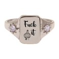 thumbnail image 1 of YHAIOGS Rings for Women Funny Words Square Ring Inspirational Friendship Ring for Friend for Girls and Boys (without Card), 1 of 5