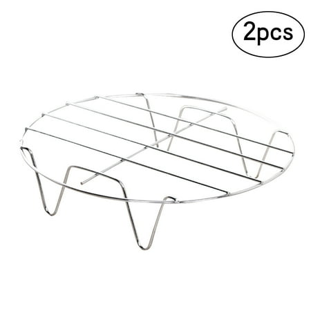 

2Pcs Stainless Steel Home Kitchenware Round Steamer Rack Stand
