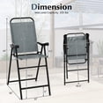 thumbnail image 3 of Costway 2 PCS Patio Bar Chair Folding Bar Height Metal Frame with Footrest Garden Blue, 3 of 8