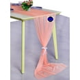 thumbnail image 3 of MDS pack of 5 Wedding 29 x 120 inches Sheer chiffon Table Runner for Rustic Boho Wedding Banquet Decor for 10Ft Table Runners - Peach, 3 of 6