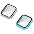 thumbnail image 1 of 2 Pack PC Case with Tempered Glass Screen Protector Compatible with Apple Watch Series 6 SE Series 5 Series 4 44mm, Overall Shockproof Protective Cover for iWatch starlight and original blue, 1 of 5