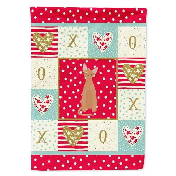 Carolines Treasures CK5756GF Devon Rex 1 Cat Love Flag Garden Size Small multicolor
