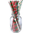 thumbnail image 5 of 25/50/100 piezas de pajitas de papel para fiestas de Navidad, para árbol de Navidad, alce, copos de nieve, biodegradables, para beber, a rayas, para Navidad, 5 of 5