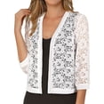 thumbnail image 2 of MSJUHEG Women's Shrug Sweaters Long Sleeve Summer Cover Up Cardigan Summer Boleromesh Sweaters Lightweight Cardigans Dress Cover Up Bolero Shrug Summer Sweater White S, 2 of 5