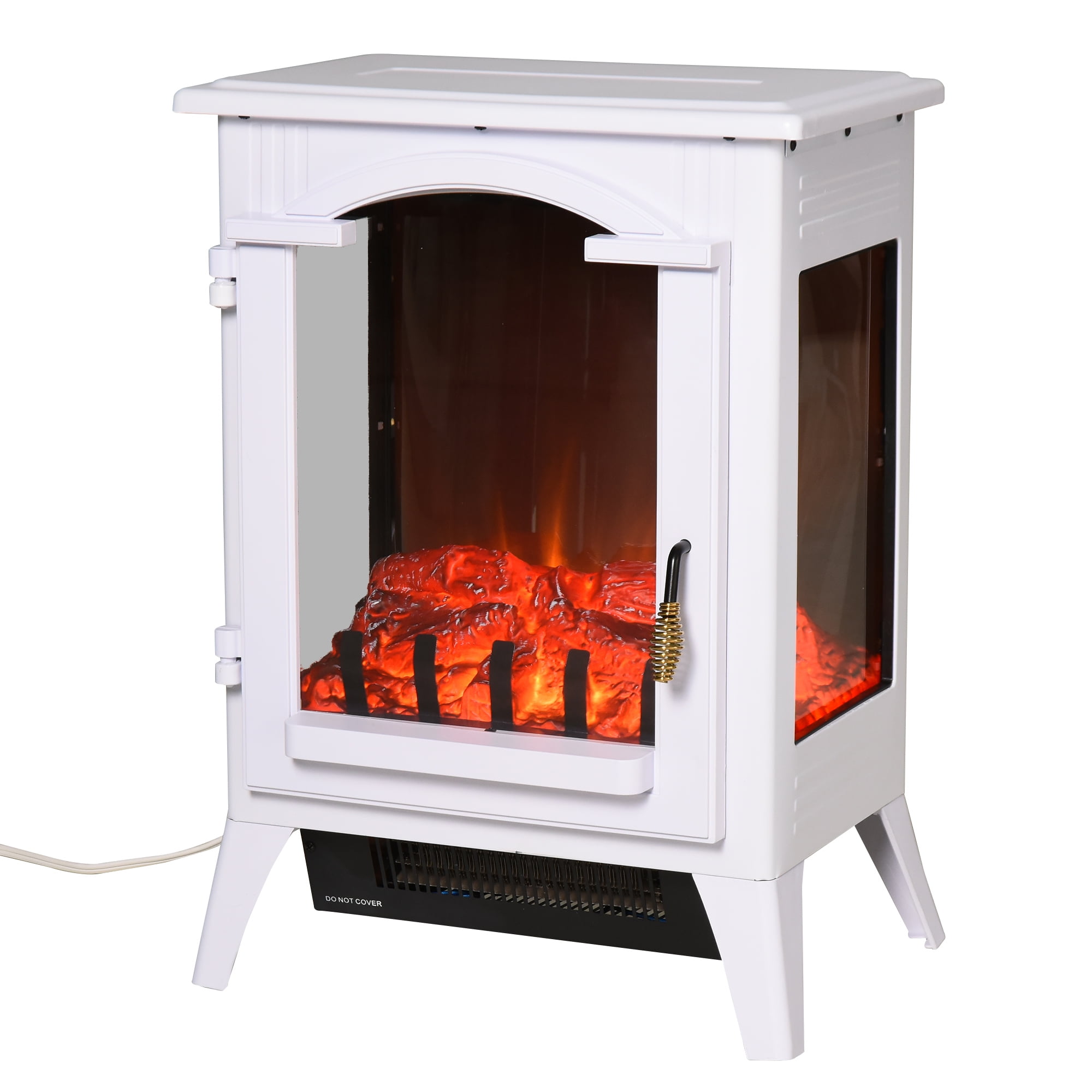 HOMCOM 750W/1500W Modern Electric Fireplace Heater with Realistic LED Faux Flame Effect