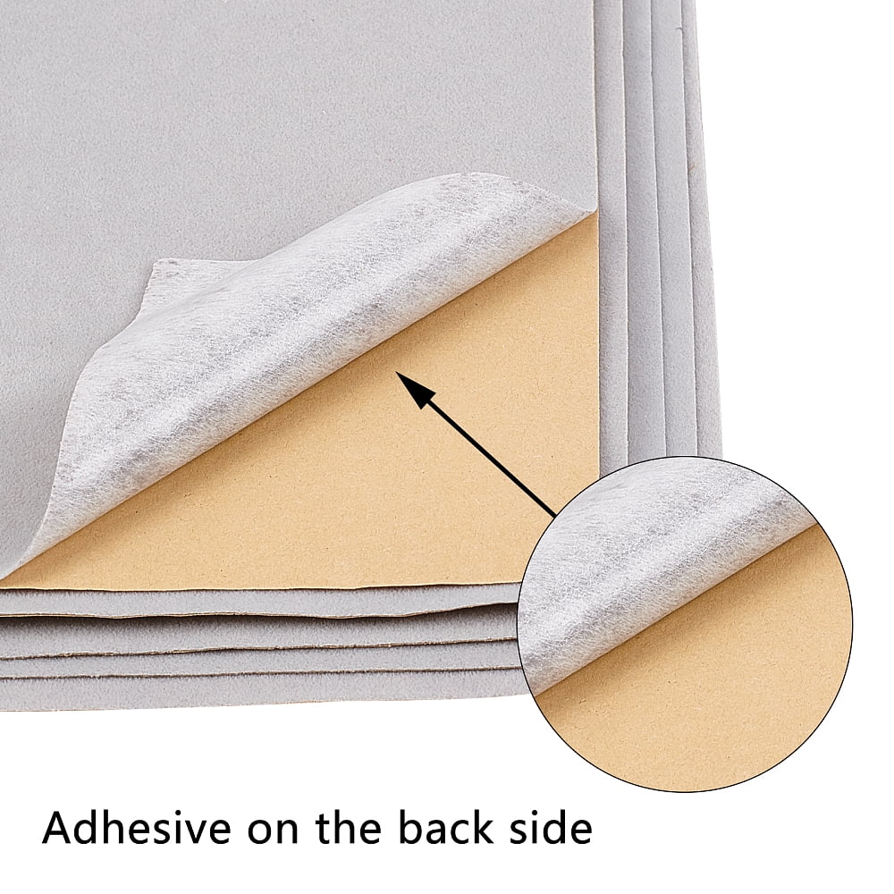Jewelry Flocking Cloth Polyester Self-adhesive Fabric Rectangle Light Grey 29.5x20x0.07cm 20pcs/set DIY