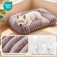 thumbnail image 3 of Exclusivo Mezcla Cuddler Couch Pet Bed with Sides for Medium Large Dogs, 36"x28" Ribbed Plush Corduroy Dog Bed with Non-Slip Bottom and Washable Cover, Brown, 3 of 6