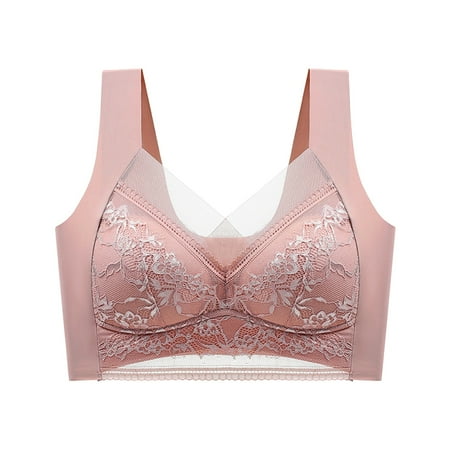 Ketyyh-chn99 Bras for Women 2023 Strapless Bra Wireless Plus Size Convertible Bra Pink XL