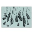 thumbnail image 3 of Ethnic Cutting Board, Simplistic Hand Drawn Design of Feathers with Grunge Inspired Details Art Print, Decorative Tempered Glass Cutting and Serving Board, Small Size, Black, by Ambesonne, 3 of 5