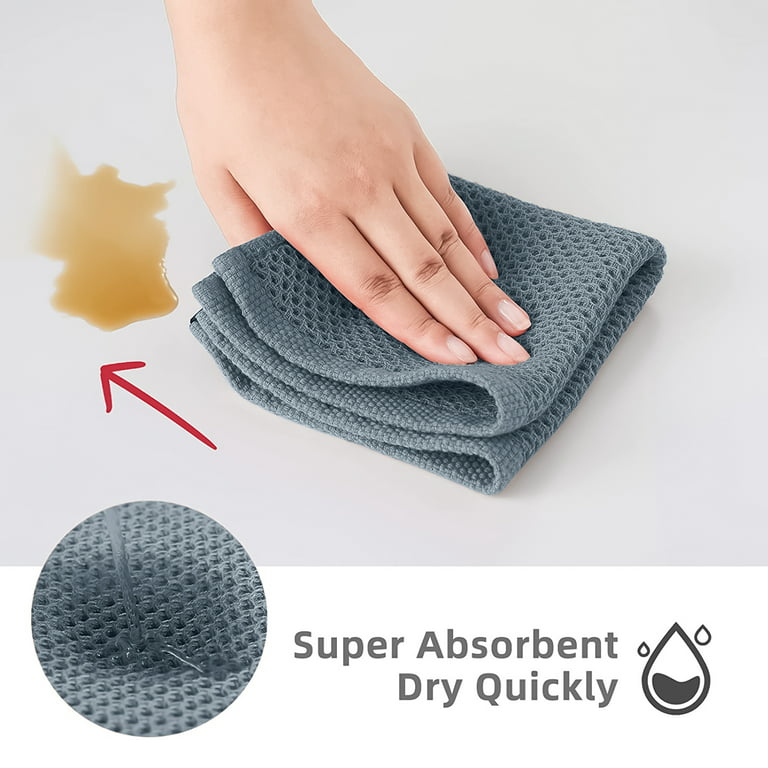 Waffle Weave Microfiber Glass Towels - 6 Pack | Autofiber Gray