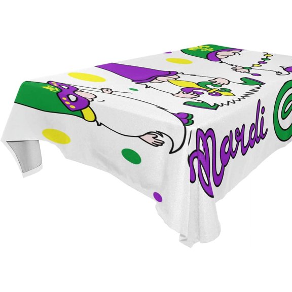 SKYSONIC Mardi Gras Rectangle Tablecloth Spill-Proof Polyester Table Cloth Table Cover for Kitchen Dining Picnic Holiday Party Decoration,60x120 Inch
