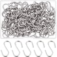 thumbnail image 1 of Paquete de 100 ganchos en forma de S de acero inoxidable 304 para colgar en el baño, dormitorio, oficina y cocina., 1 of 7