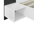 thumbnail image 3 of Euroco Wood Queen Size Platform Bed with Bedside Nightstands, Floating Bed with LED Light for Bedroom, White, 3 of 10
