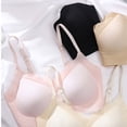 thumbnail image 4 of Ahuyic Womens Bra,Summer Plus Size Bra,Womens Ice Silk Seamless Soft Support Lifting Underwear Semi Fixed Cup Gathering Sagging Sleep Bra,Pink,M, 4 of 4