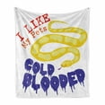 thumbnail image 1 of Reptile Soft Flannel Fleece Blanket, Majestic Snake Says the Wild Truth Pet Lover Best Friend Illustration Print, Cozy Plush for Indoor and Outdoor Use, 70" x 90", Purple Yellow Red, by Ambesonne, 1 of 5