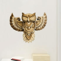 LOVIVER Wood Owl Wall Decor Animal Sculpture Wall Art, Wall Plaque, Unique Owl Statue Hanging Decoration for Hotel,Office,Living Room 21x16x3.5cm