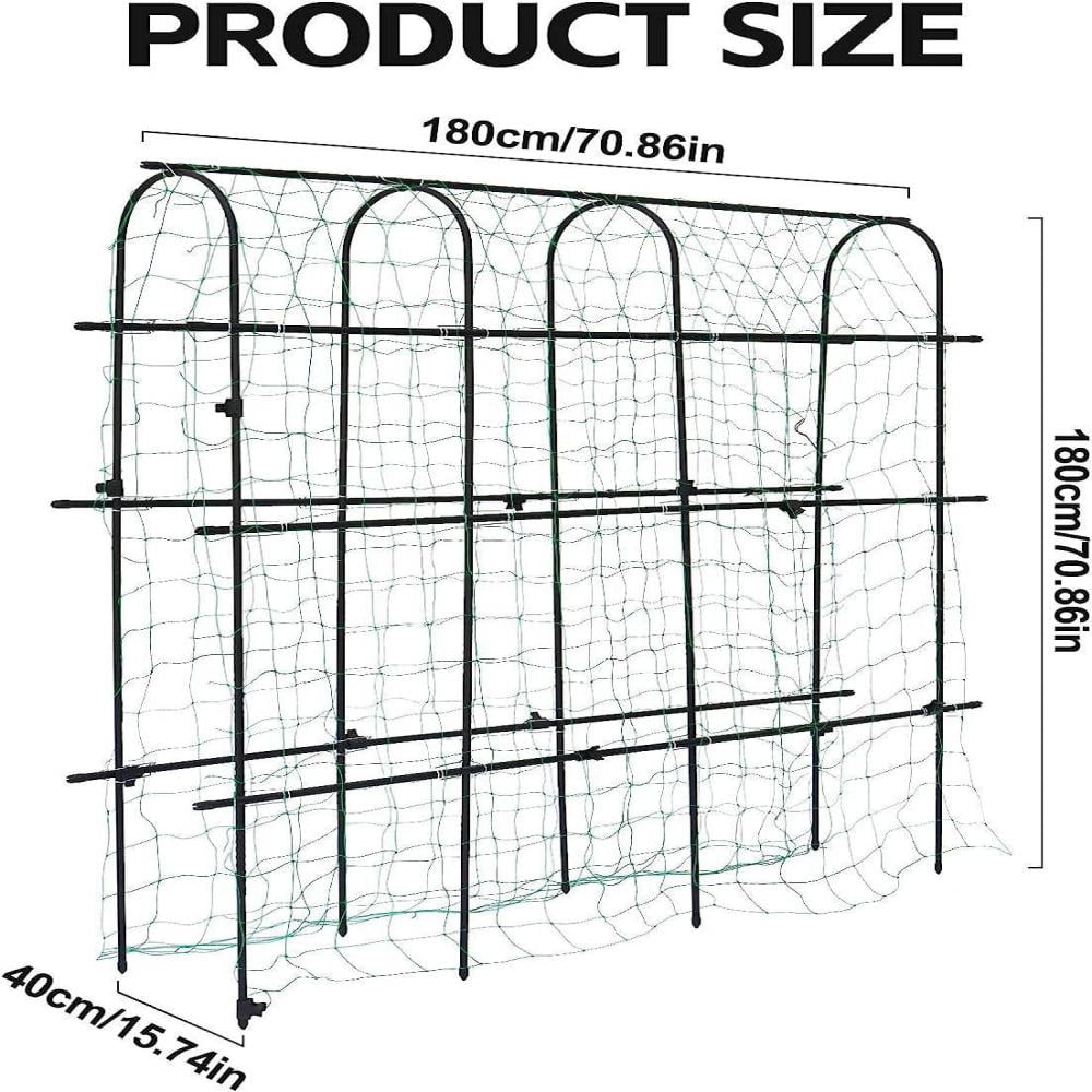 golytefs Garden Cucumber Trellis Large Metal Trellis Detachable Climbing Arch Plants Support Outdoor U-frame Trellis for Vegetable Beans Fruit Grow Trellises