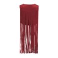 thumbnail image 5 of APEXFWDT Women Fringe Vest 70s Hippie Sleeveless Tassels Cardigan Cowgirl Western Tops Vintage Classic Cardigan Jackets, 5 of 5