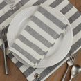 thumbnail image 4 of Fennco Styles Classic Striped Cotton Cloth Napkins 20"W x 20"L, Set of 4 - Black &amp; White Dinner Napkins for Home Décor, Dining Table, Holiday, Banquets and Special Occasions, 4 of 5