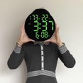 thumbnail image 3 of Reloj de pared de salón Digital multifuncional con pantalla grande LED redonda de 10 pulgadas hora silenciosa semana fecha temperatura reloj electrónico, 3 of 5