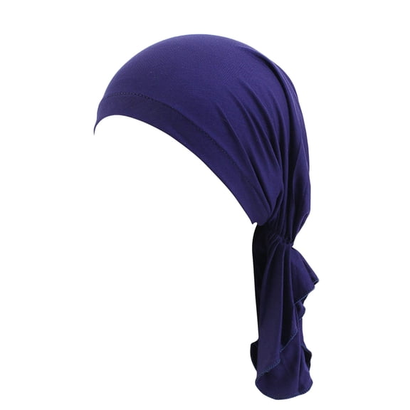 Chuancc Head Scarf for Women Skull Cap Chemo Patients Headwear Cancer Hair Loss Scarf Headwrap Cover Hat Turban Covering Wrap Navy One Size