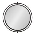 thumbnail image 2 of Kate and Laurel Baron Modern Pivot Mirror, 21 Inch Diameter, Black, Decorative Adjustable Wall Mirror, 2 of 7