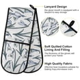thumbnail image 4 of Dailycode Double Sided Oven Mitt with Loop Heat Resistant Kitchen Long Potholders 7" x 35" Snowdrops Flowers, 4 of 6