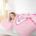 thumbnail image 3 of Erosebridal Bow Letter U Twin Comforter Sets for Girls, Pink Princess Ribbon Bedding Set, Pink Reversible, 2 Pieces, 3 of 6