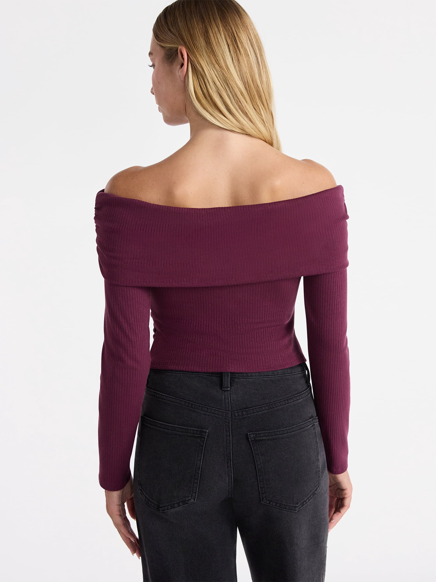 No Boundaries Off The Shoulder Top with Long Sleeves, Women’s