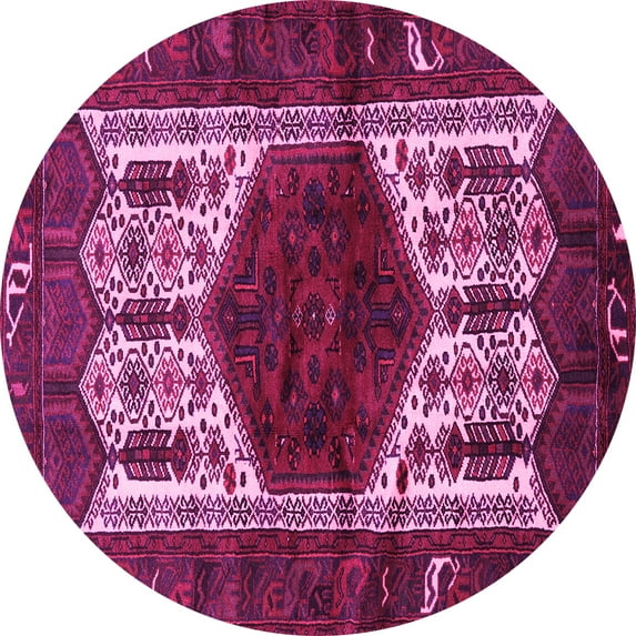 Ahgly Company Indoor Round Persian Pink Traditional Area Rugs, 5' Round