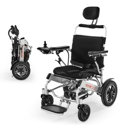 VEVOR Electric Wheelchair for Adults, 300lbs Capacity with Adjustable Backrest, Foldable Lightweight Motorized Wheelchair,13-Mile Range,All-Terrain Powered,Portable 21” Seat for Seniors & Disabled