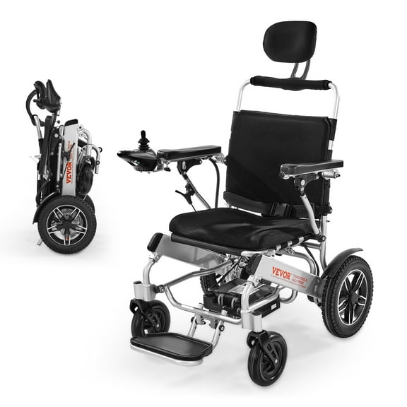 VEVOR Electric Wheelchair for Adults, 300lbs Capacity with Adjustable Backrest, Foldable Lightweight Motorized Wheelchair,13-Mile Range,All-Terrain Powered,Portable 21” Seat for Seniors & Disabled