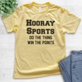 thumbnail image 2 of Kids Hooray Sports Do The Thing Win The Points Shirt, Youth Kids Boy Girl T-Shirt, Football Baseball Basketball, Yellow, Medium, 2 of 4