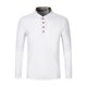 thumbnail image 3 of Blusas y camisas de manga larga con cuello redondo para hombre, blusa holgada de color liso con botones y cuello redondo, blusa de manga larga con cuello redondo para hombre, 3 of 8