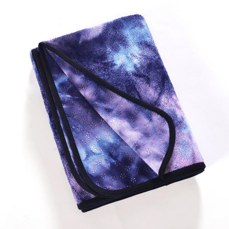 UPC: 0702038294528 | Tie Dye Yoga Mat Towel with Slip-Resistant Grip Dots Blue-Purple