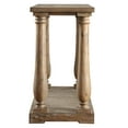 thumbnail image 4 of Weston Home Dunbar Pine Brown Sofa Table with Lower Storage Shelf and Pedestal Design, 4 of 5