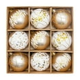 thumbnail image 2 of Set de adornos navideños a prueba de fracturas de 9 piezas - bolas de decoración de plástico blanco de 2,36" para decoración de árbol y mesa para fiesta navideña, 2 of 6