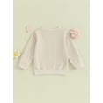 thumbnail image 4 of Arvbitana Kids Baby Girls Boys Casual Sweatshirt Long Sleeve Fuzzy Letter Embroidery Pullovers 18M 24M 2T 3T 4T 5T 6T Toddler Crew Neck Loose Tops Autumn Clothes, 4 of 9