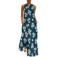 thumbnail image 1 of Robe Marguerites Rouges et Blanches Florale Vintage Maxi Robe Streetwear Décontractée Longues Robes Femmes Sans Manches Motif Grande Taille Vestidos, 1 of 5