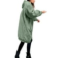 thumbnail image 5 of GEWSEY Womens Oversized Sherpa Jacket Fuzzy Fleece Jackets Zip Up Outerwear Teddy Bear Sweater Coats with Hood (Light Green, XXL), 5 of 6